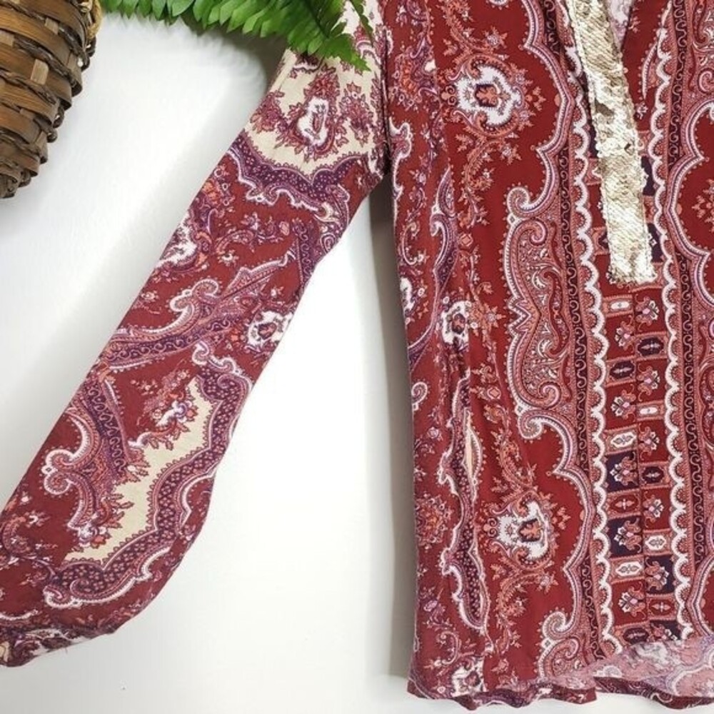 Anthropologie Tiny Sequin Devas Popover Tunic Top… - image 4